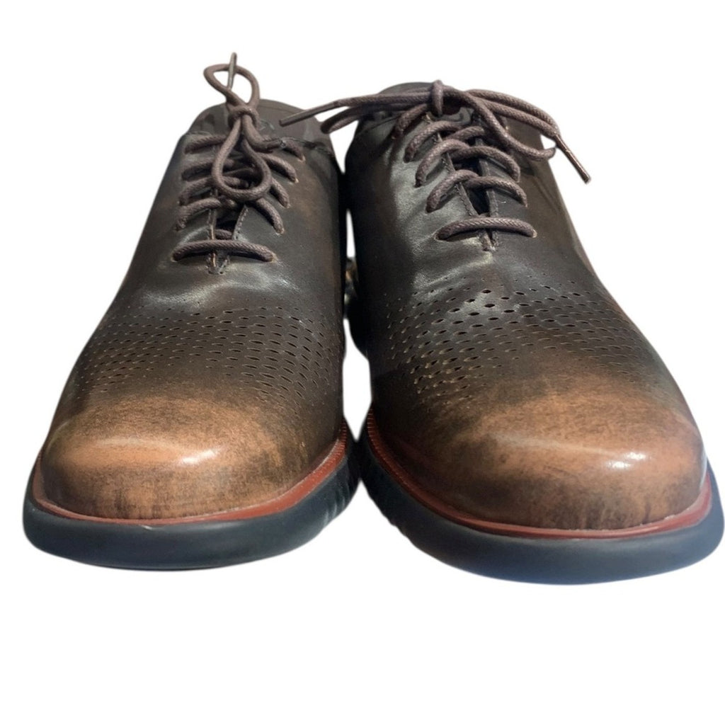 Cole Haan GrandPro Perforated Leather Derby Shoes Men's Size 12M Brown Lace Up