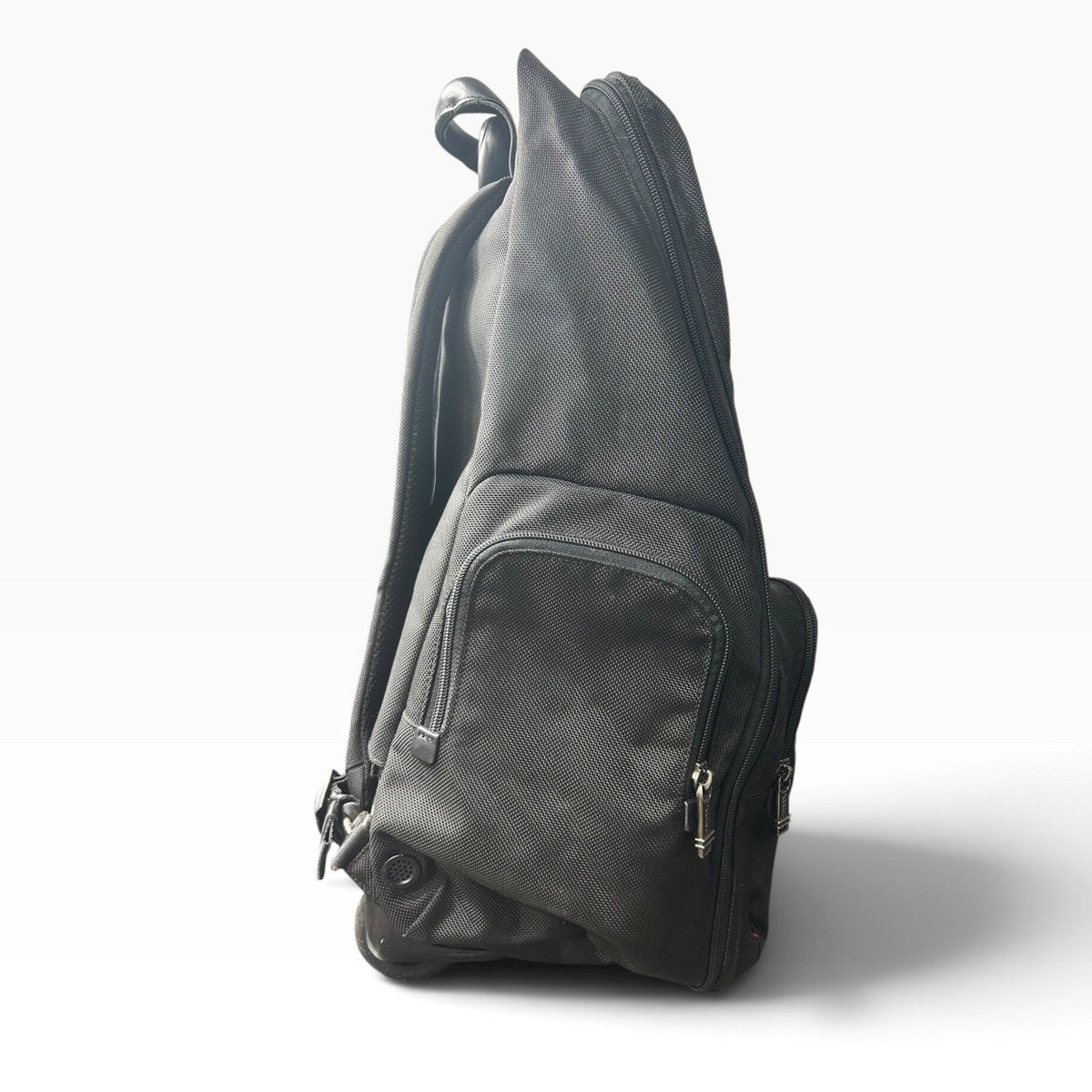 Tumi Alpha Black Ballistic Nylon Wheeled Backpack Laptop Travel Bag 26103D4