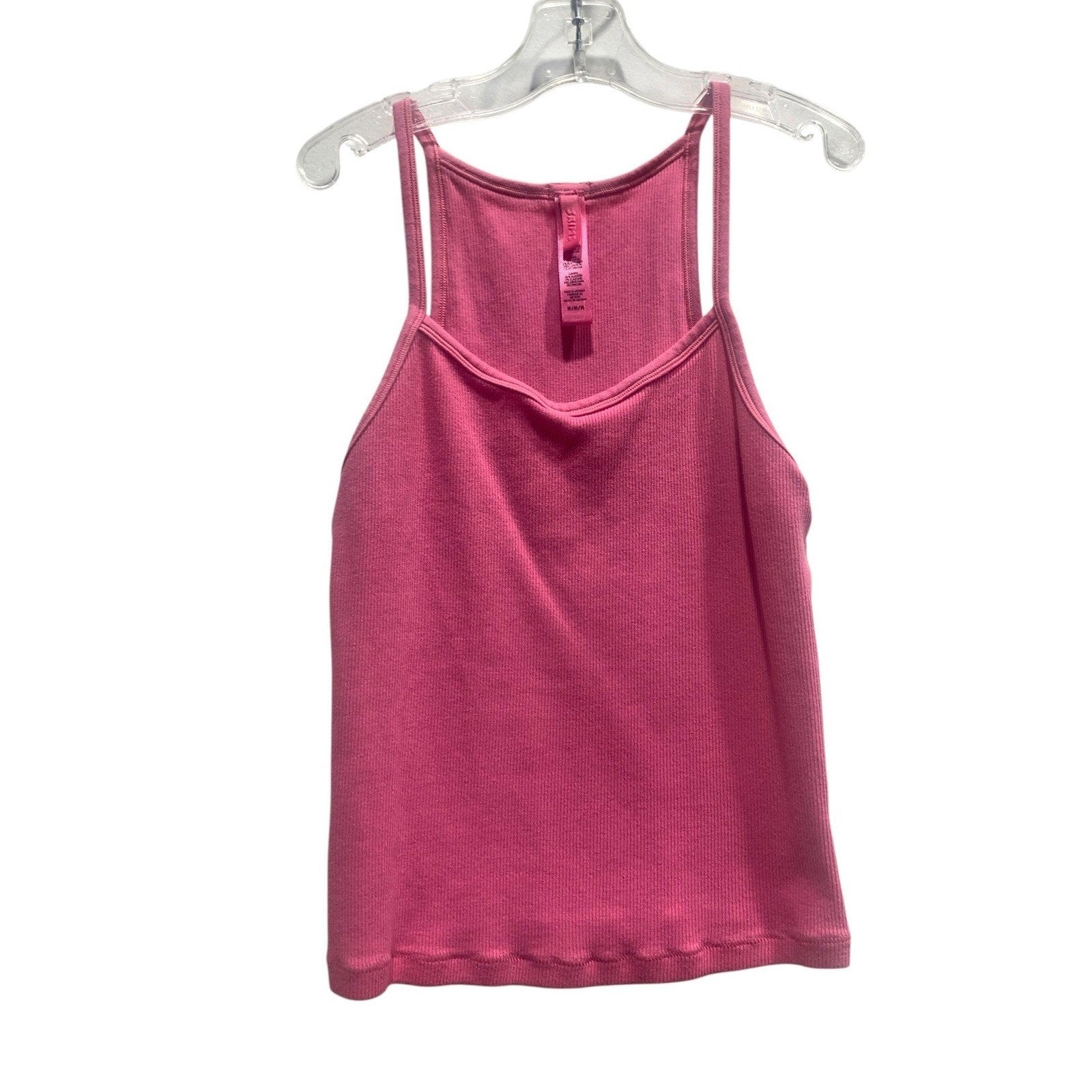SKIMS Cotton Rib Tank Top Pink Medium Ribbed Knit Scoop Neck Sleeveless Slim Fit