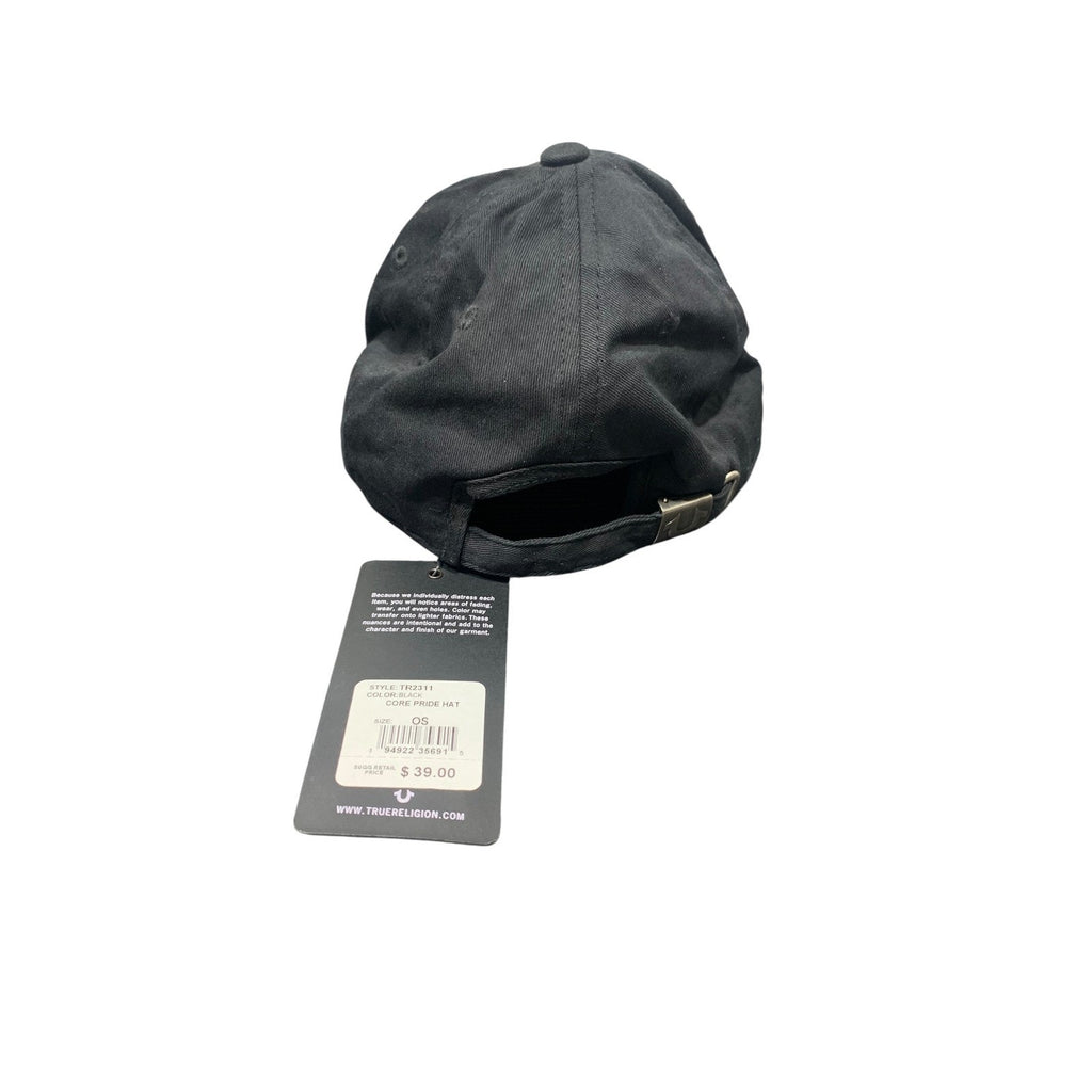 True Religion Rainbow Horseshoe Logo Black Baseball Cap One Size