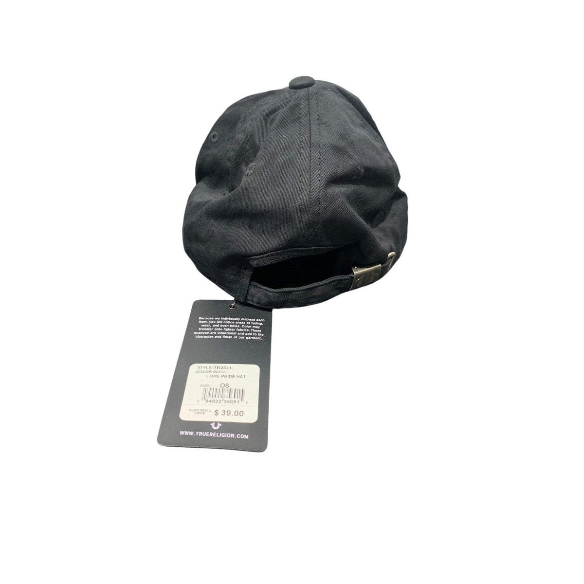 True Religion Rainbow Horseshoe Logo Black Baseball Cap One Size