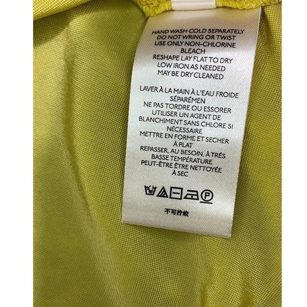 Pilcro and the Letterpress Chartreuse Green Velvet Button Down Shirt Womens 6