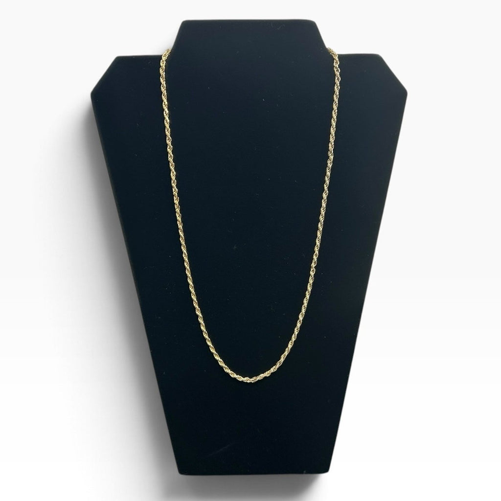 Italian 925 20g Sterling Silver Gold Tone Rope Chain Necklace 22" Fine Luxury