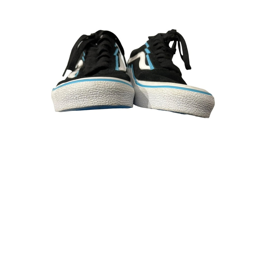 Vans Old Skool Bolt Black White Light Blue Low Top Skate Shoes Mens 9.5 Women 11
