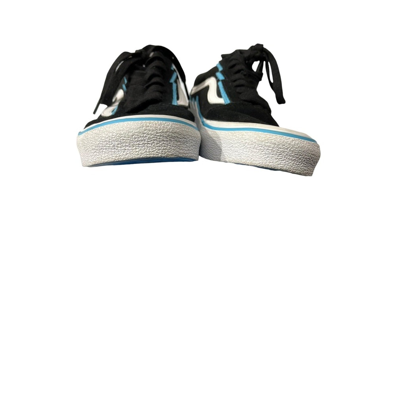 Vans Old Skool Bolt Black White Light Blue Low Top Skate Shoes Mens 9.5 Women 11