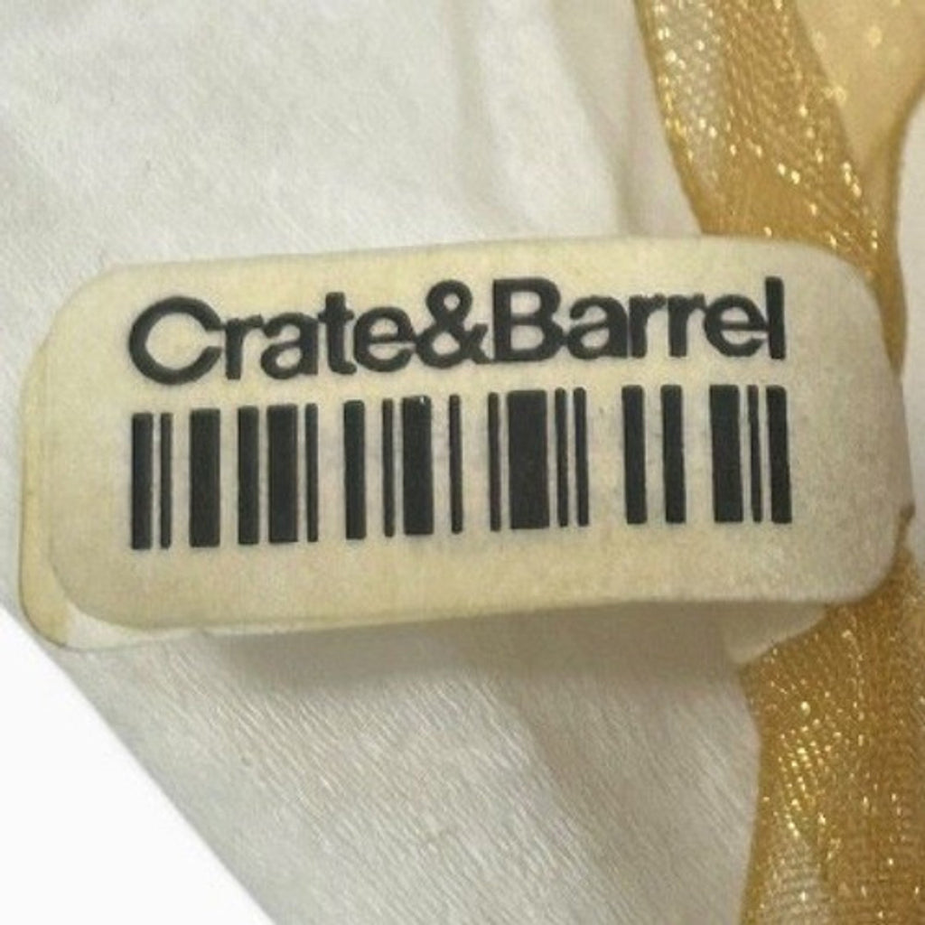 Crate & Barrel Amber Swirl Hand Blown Glass Christmas Ornament Ribbon