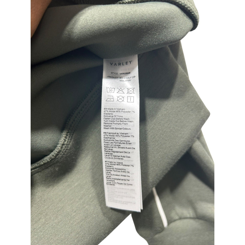Varley Kirsi Half Zip Midlayer Forest Green Pull Sweatshirt Womens S athleisure