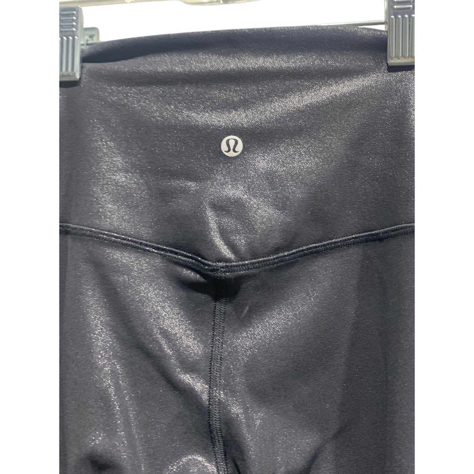 Lululemon Align HR Pant 25 Shine Black Textured Shiny Leggings Size 4