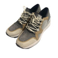 Michael Kors Women's Liv Trainer Glitter Chain Sneakers Anthracite Size 8.5M