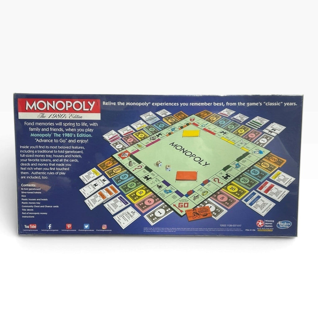 Factory Sealed Monopoly The 1980's Edition Board Game Winning Moves Hasbro Retro