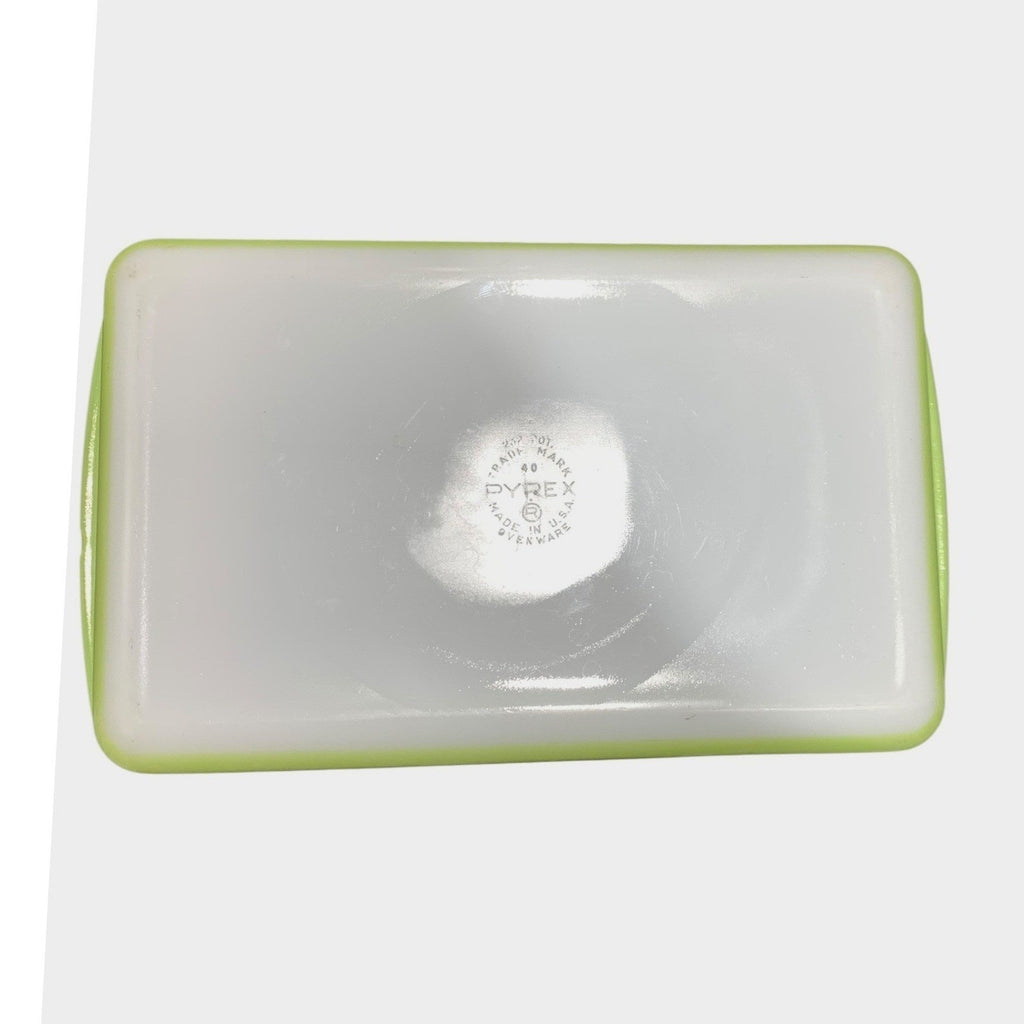 Vintage Pyrex 232 Lime Green Rectangular Refrigerator Dish MCM Ovenware USA