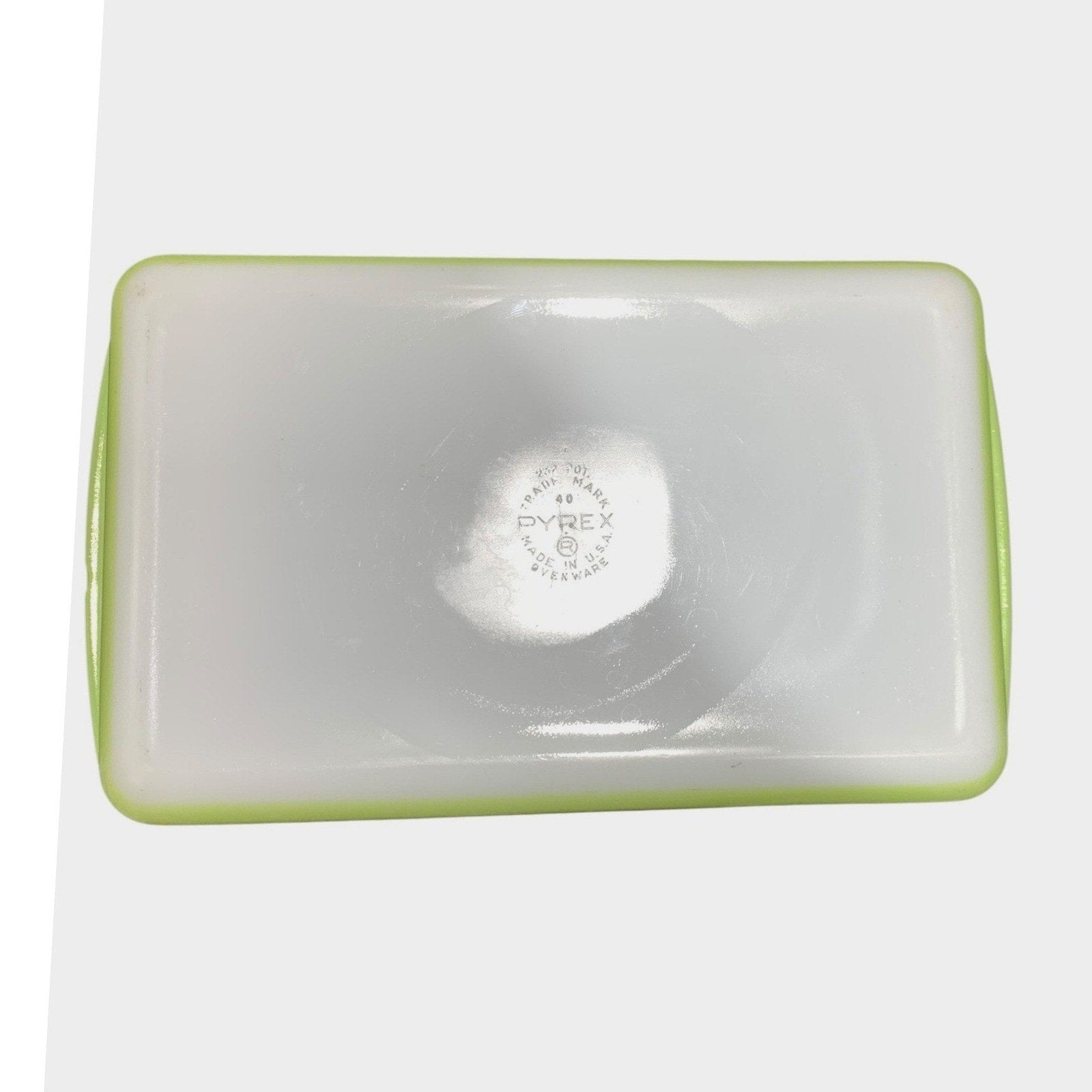 Vintage Pyrex 232 Lime Green Rectangular Refrigerator Dish MCM Ovenware USA