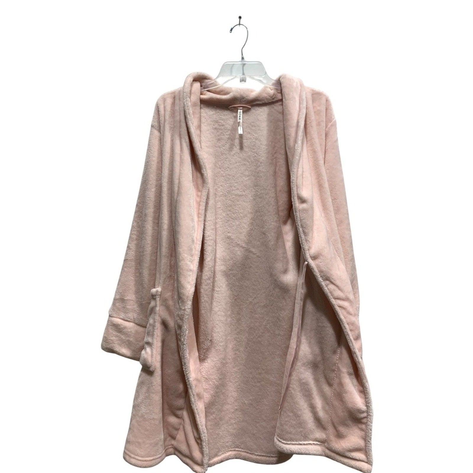 Soma Intimates Pink Plush Fleece Wrap Robe Small Medium Pockets Belted Loungewea