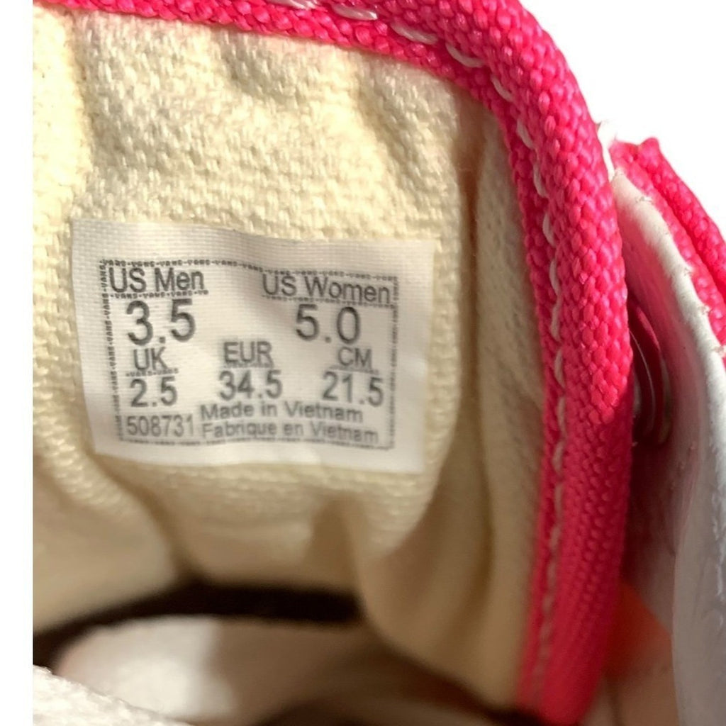 Vans Old Skool Neon Pink Canvas Low Top Sneakers Womens 5 Mens 3.5