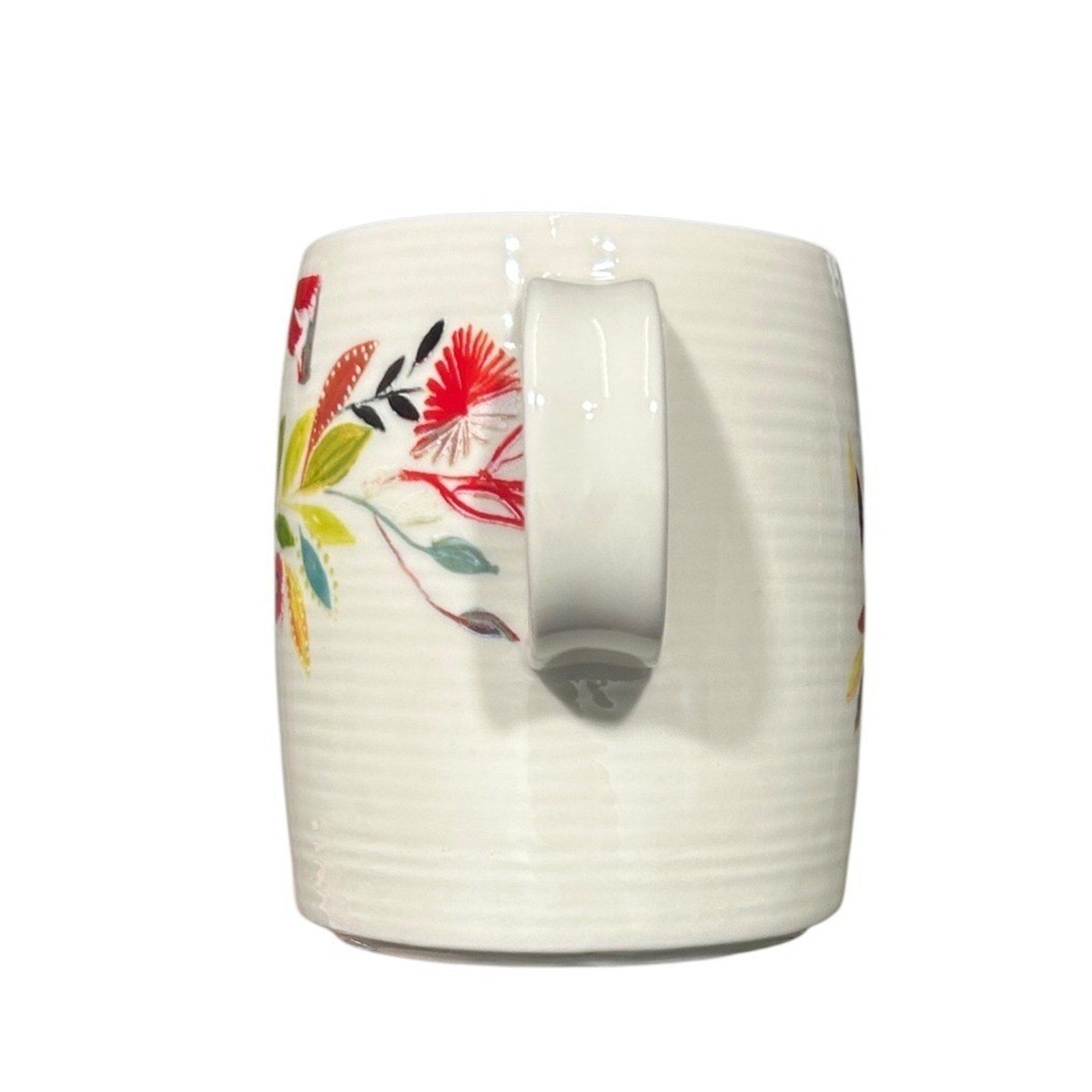 Anthropologie Starla M Halfmann Monogram Letter T Floral Ceramic Coffee Mug