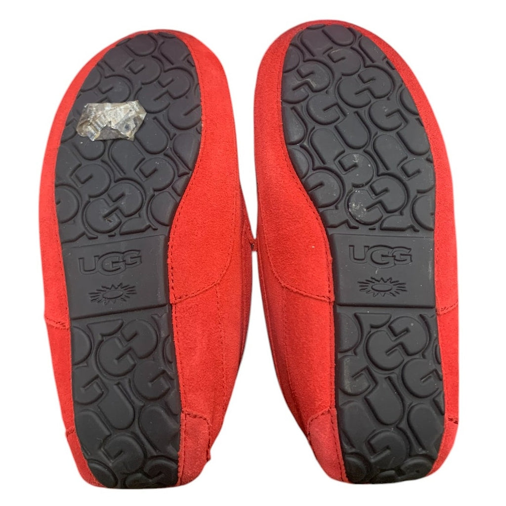 UGG Australia Men's Ascot Slippers Samba Red 1101110 Shoe Sheepskin Suede SZ 9