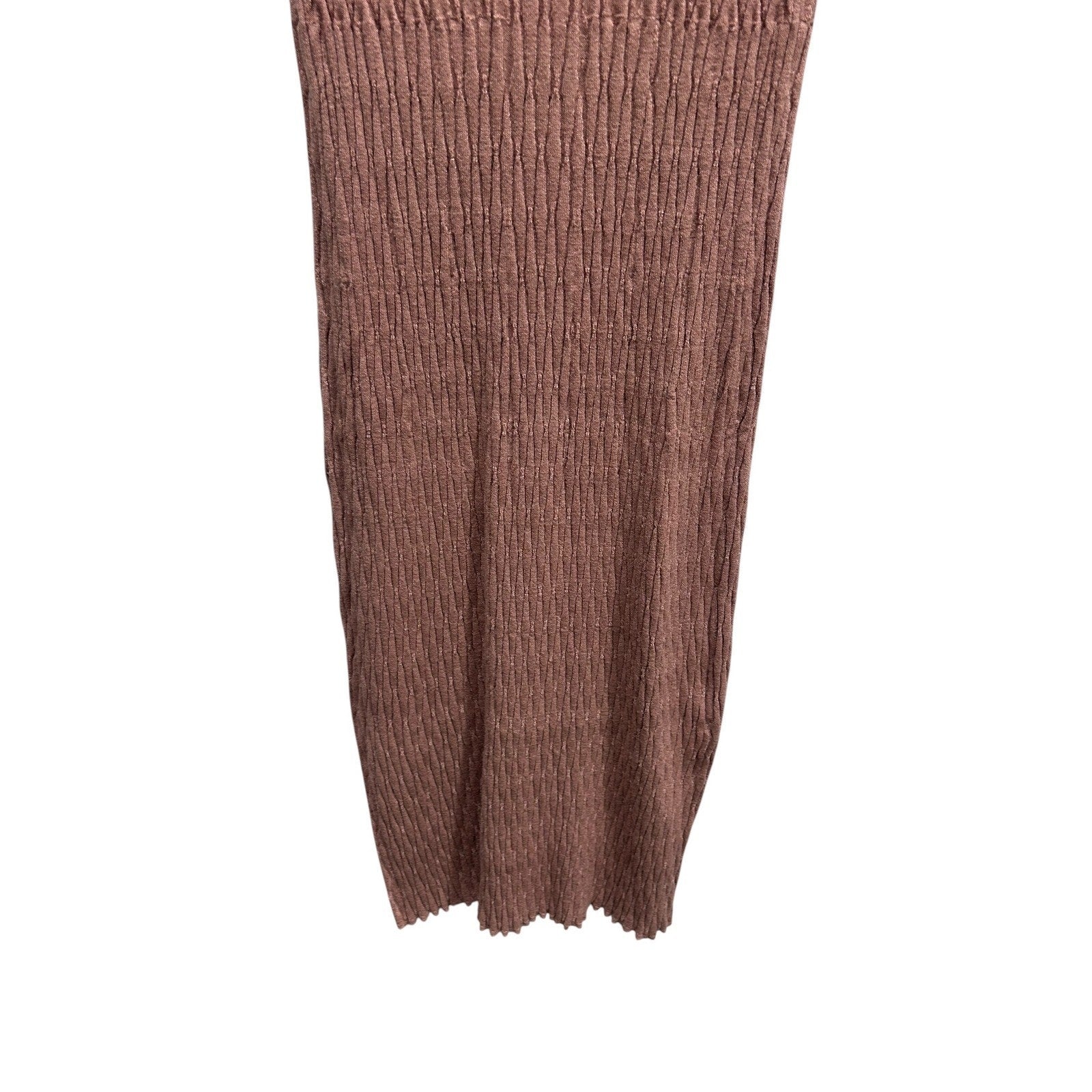 Varley Fara Textured Knit Midi Dress Womens Mauve Rose Short Sleeve Ribbed Small
