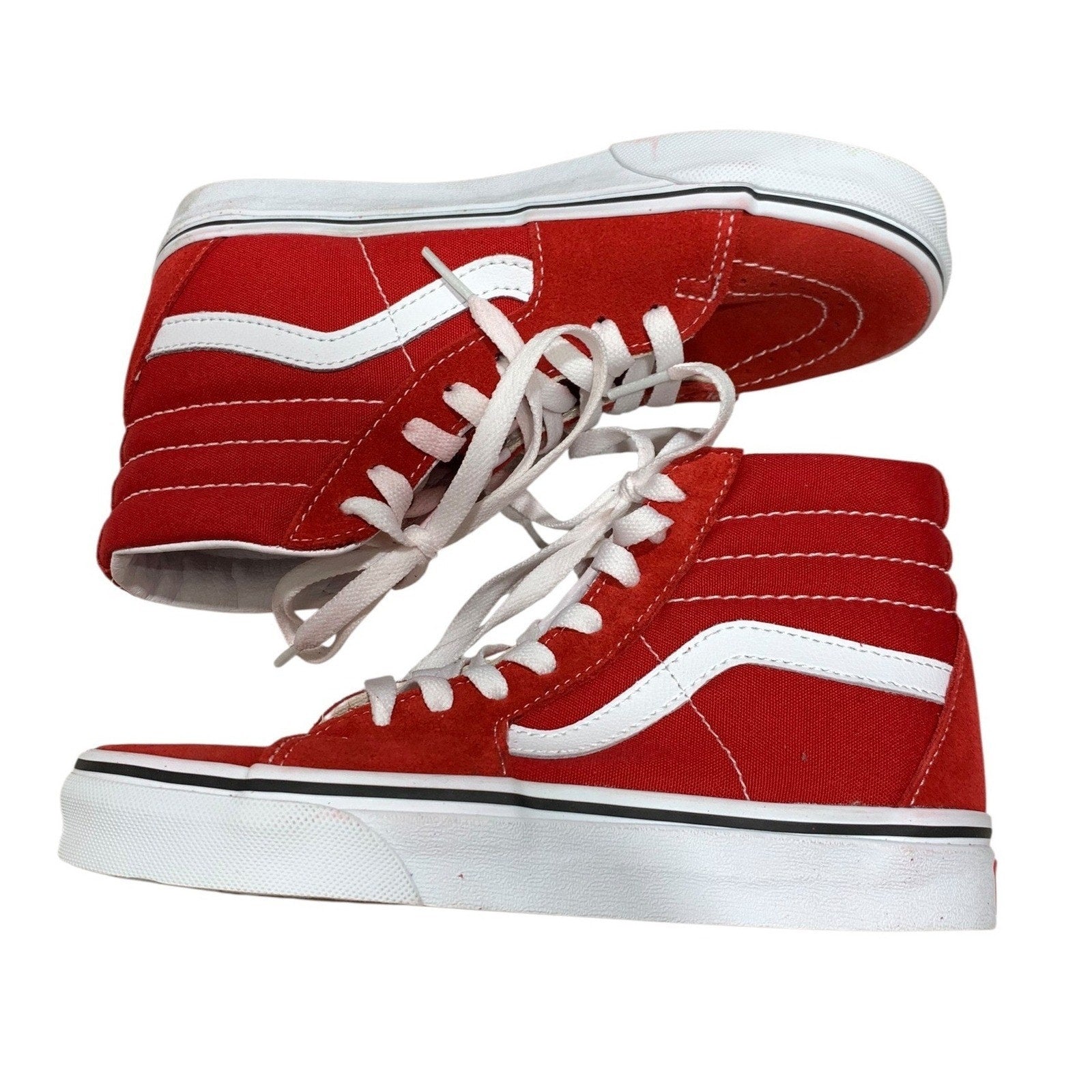 Vans Sk8-Hi Racing Red True White High Top Sneakers Mens 4 Womens 5.5