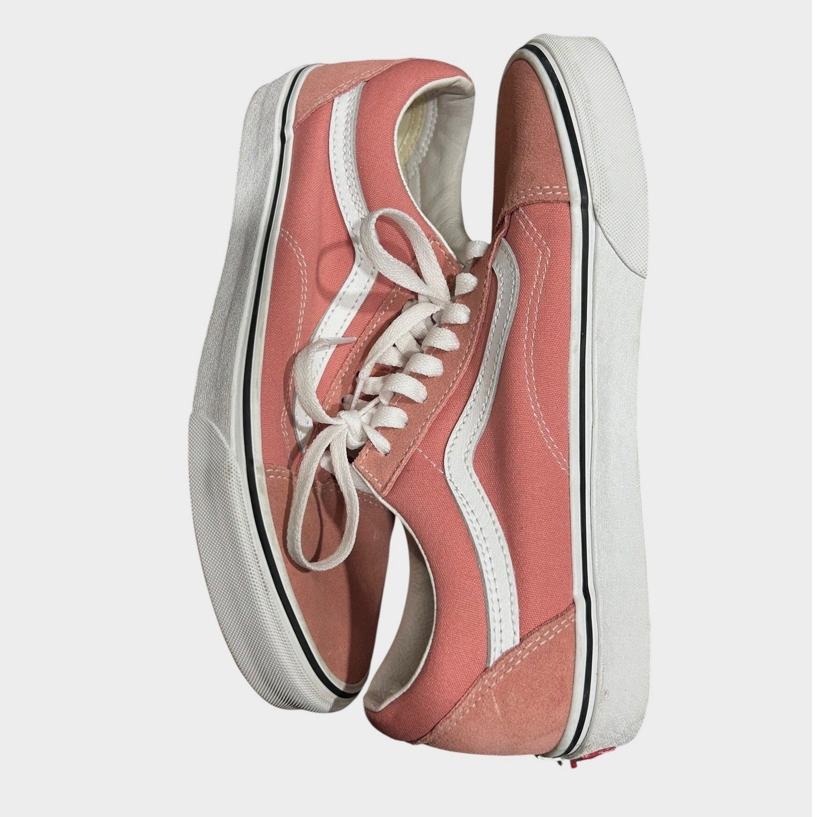 Vans Old Skool Salmon Pink Suede Canvas Skate Shoes Mens 8.5 Womens 10