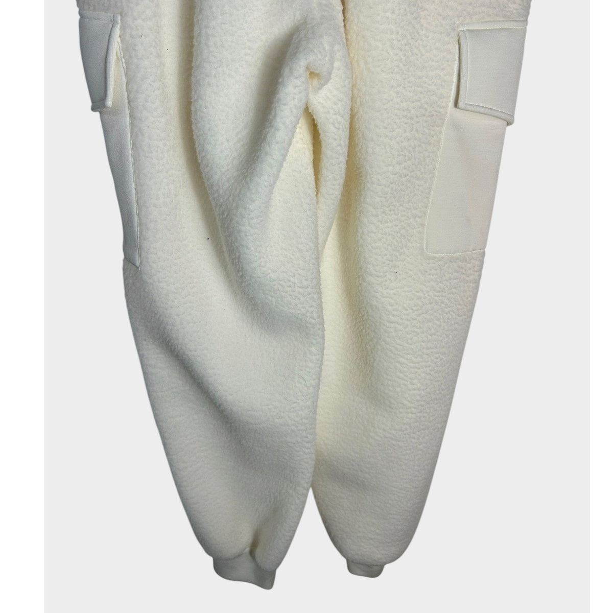 Varley Samson Relaxed Fleece Pants Egret White Cargo Joggers XS sherpa cozy fall