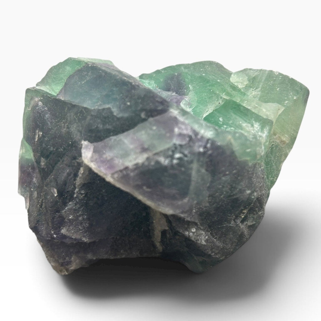 Natural Raw Fluorite Crystal Specimen Green Purple Rough Stone 1.4lb 3x4x2.5in