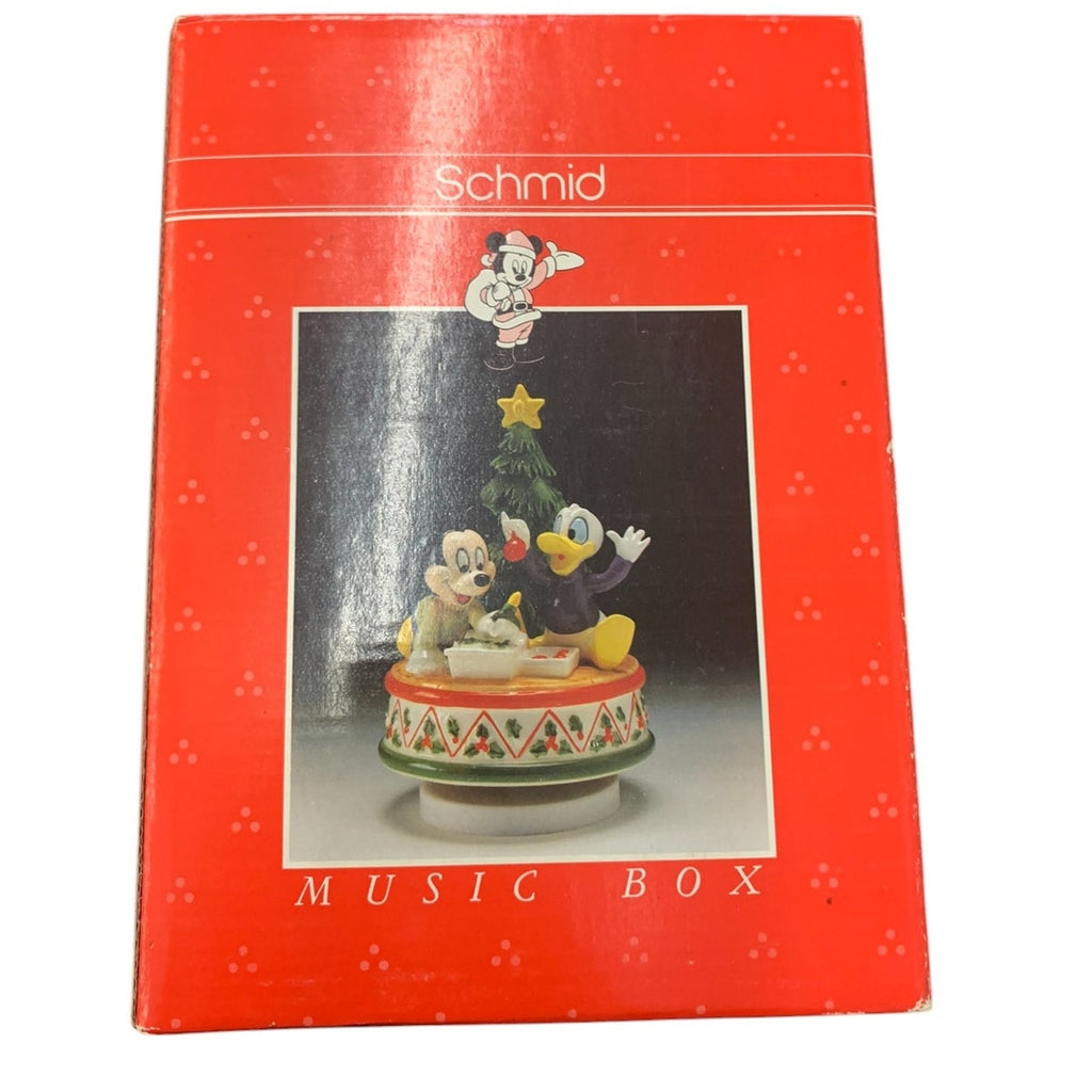 Vintage Disney SCHMID Mickey Mouse Donald Duck  Music Box Figure
