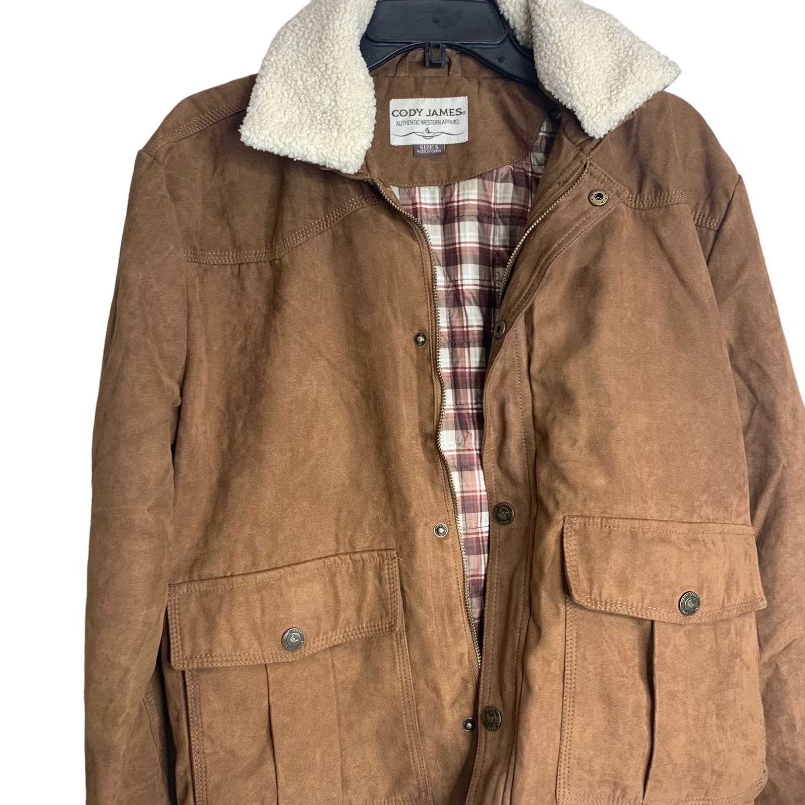 Cody James Dark Brown Swayed Bomber Men's Jacket SZ S