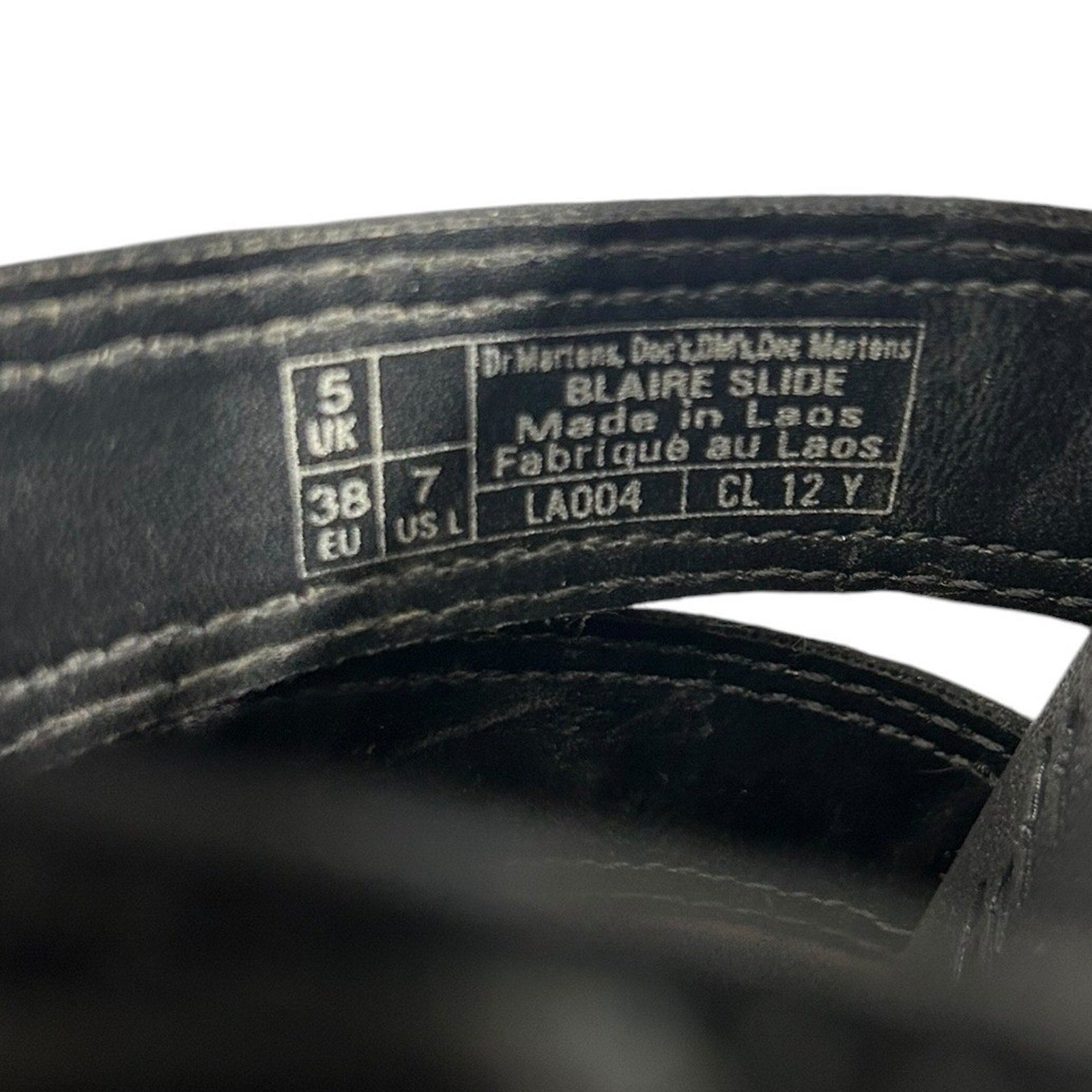 Dr Martens Blaire Slide Black Leather Platform Buckle Sandals Womens 7 38 2686
