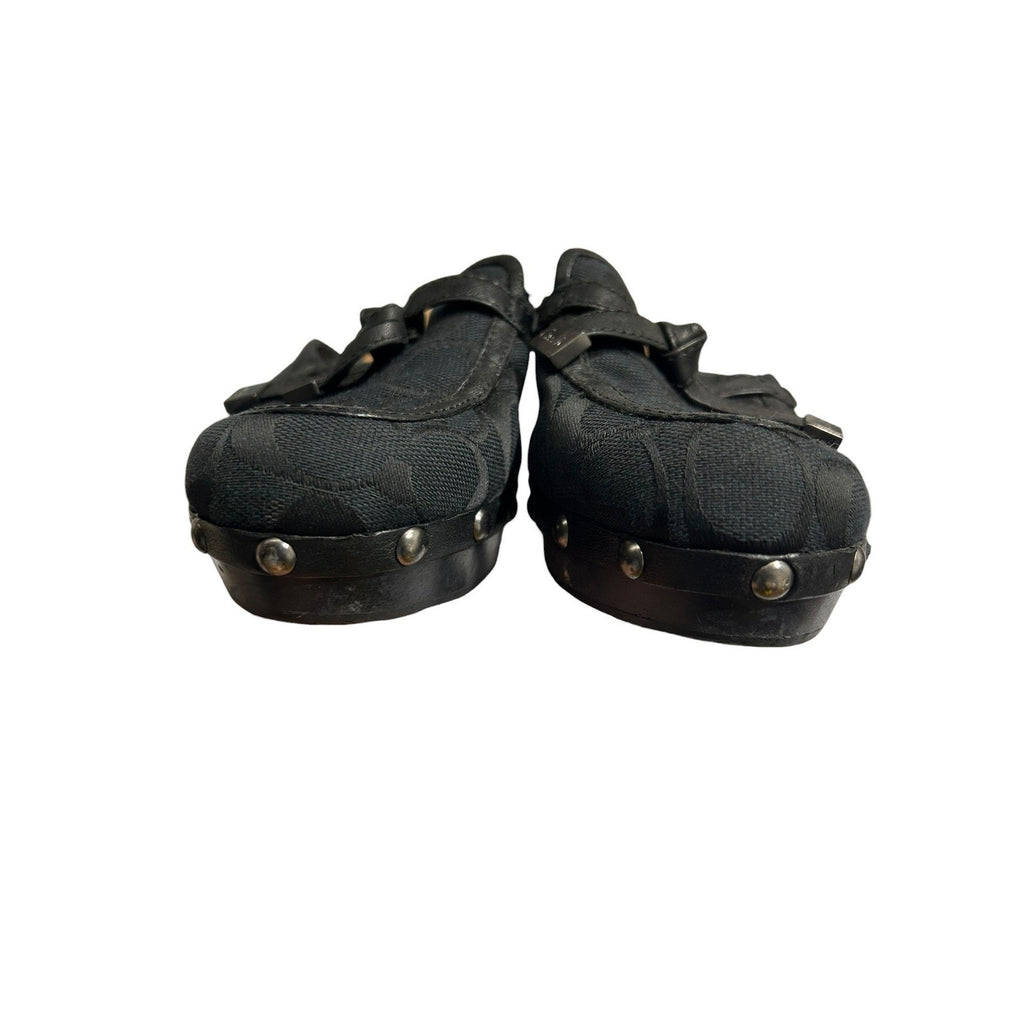 Coach TANYA Studded Platform Clogs Mules Heels Womens 7b classic office preppy
