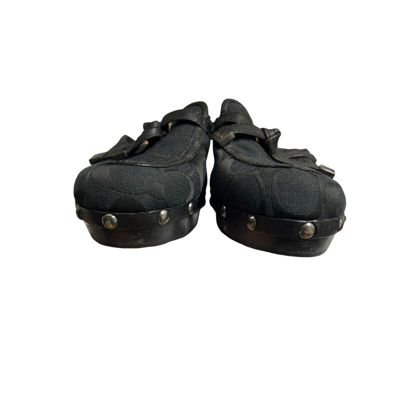 Coach TANYA Studded Platform Clogs Mules Heels Womens 7b classic office preppy