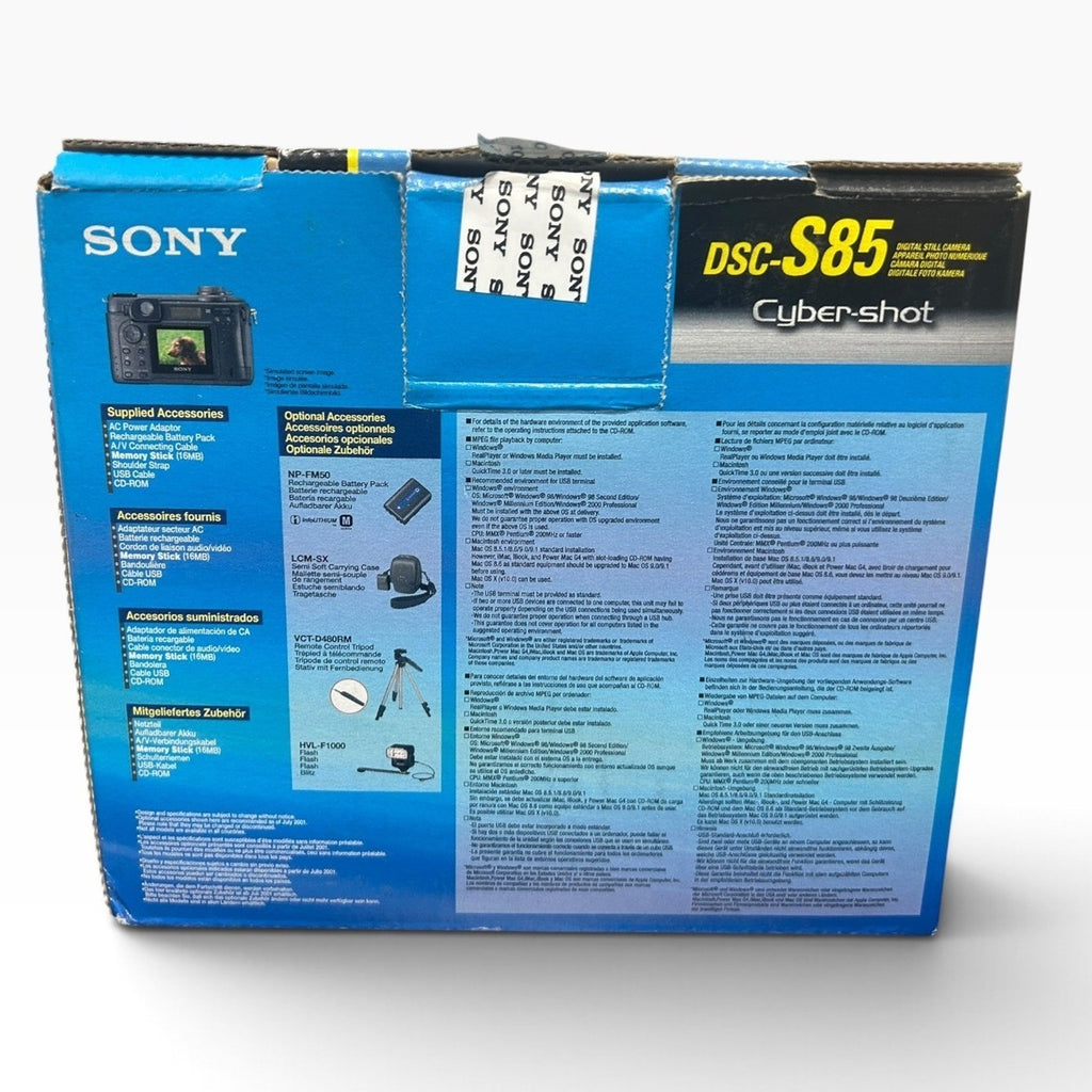 Sony Cyber-shot DSC-S85 4.1MP Digital Camera Black Carl Zeiss Bundle with Box