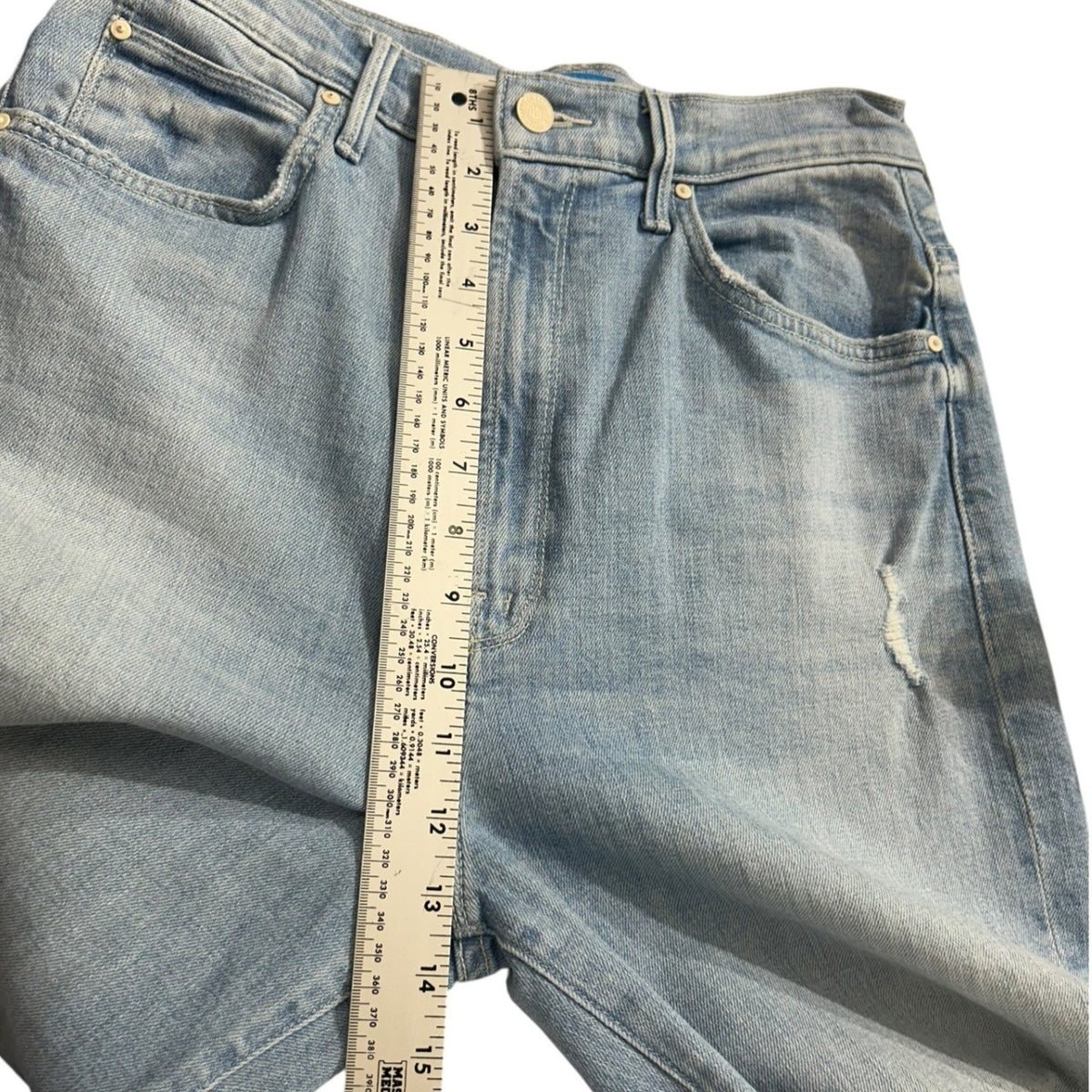 MOTHER High Waisted Tunnel Vision Sneak Jeans Sippin Sweet Tea Light Wash 29
