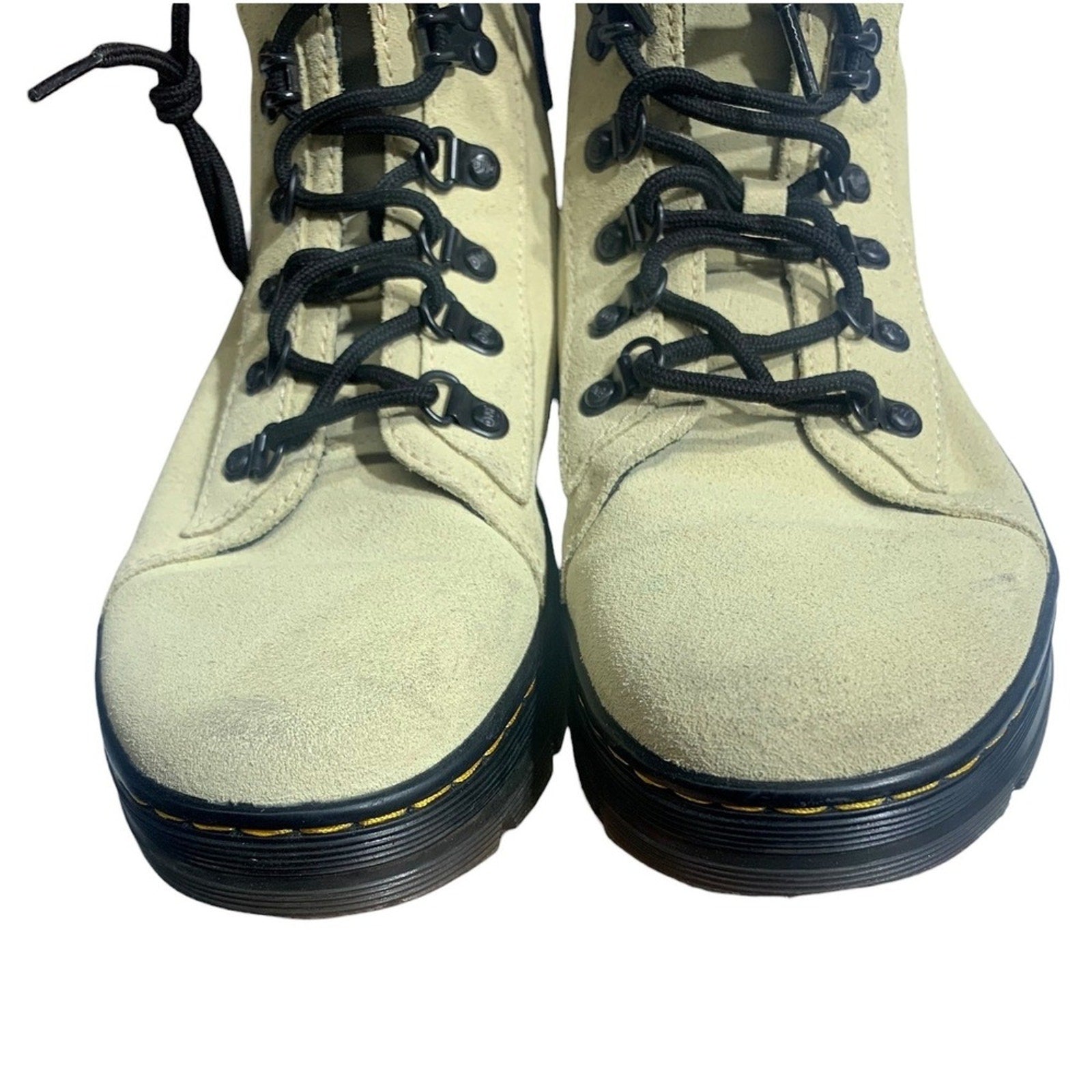 Dr. Martens AirWair Combs Suede Women's Combat Boot Cream SZ US L 9