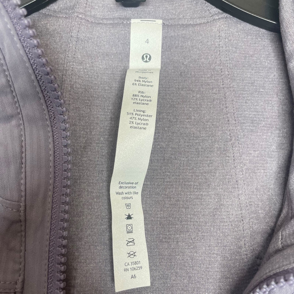 Lululemon Dance Studio Reversible Jacket Just Lavender SZ 4