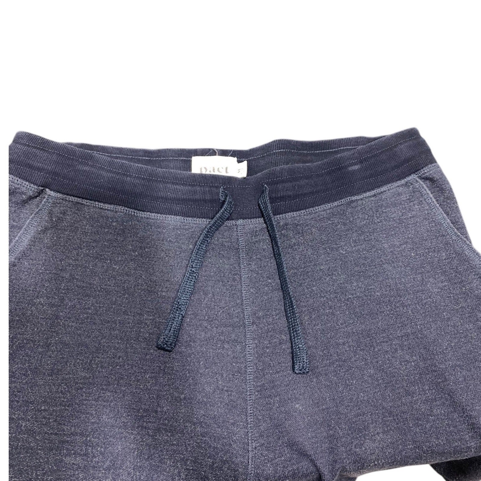 Pact Mens Organic Cotton Recycled Polyester Sweat Shorts Navy Blue Medium