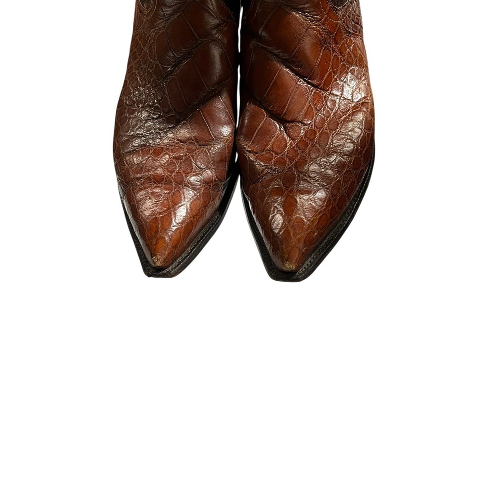 Justin Cognac Belly Alligator Cowboy Boots Men's Crocodile Size 11 EE Western