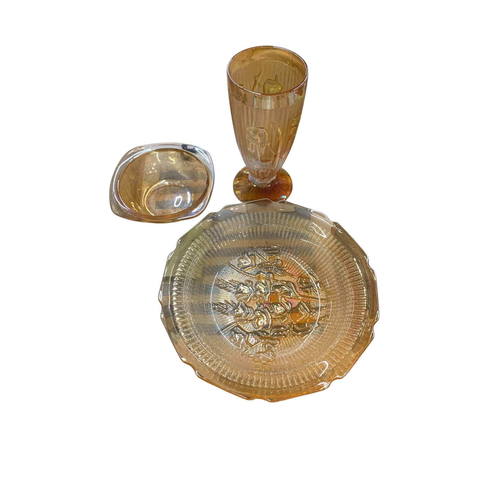 Jeanette Iris and Herringbone Iridescent Set of 3
