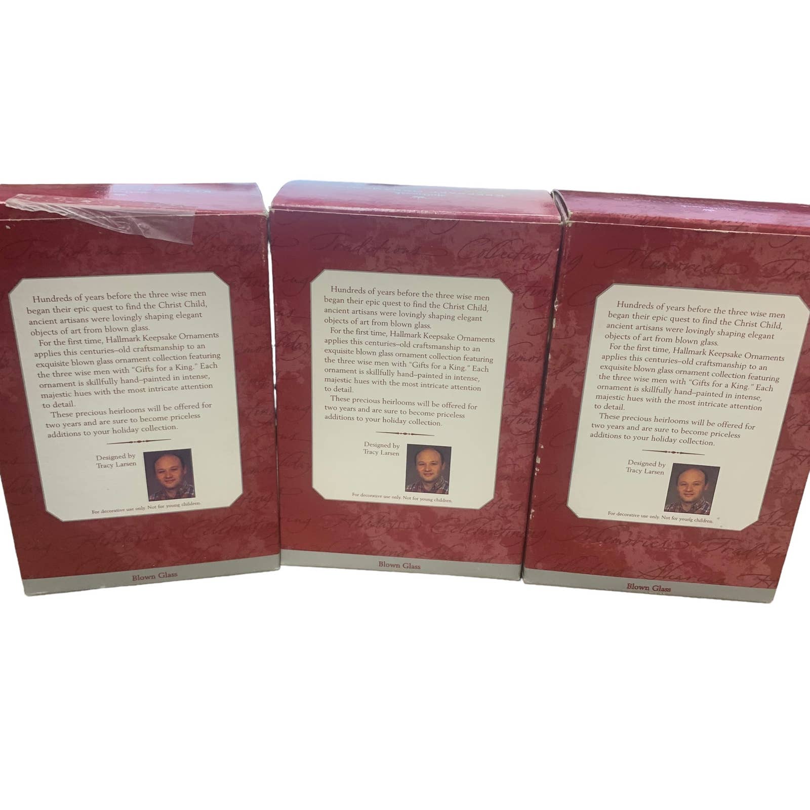 Hallmark Keepsake Blown Glass Collection Three Wise Men Set