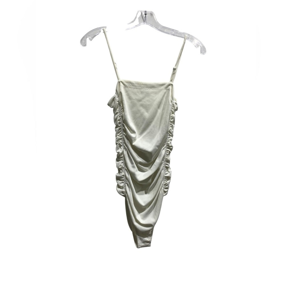 INTIMATELY FREE PEOPLE White On Your Side Ruched bodysuit size small