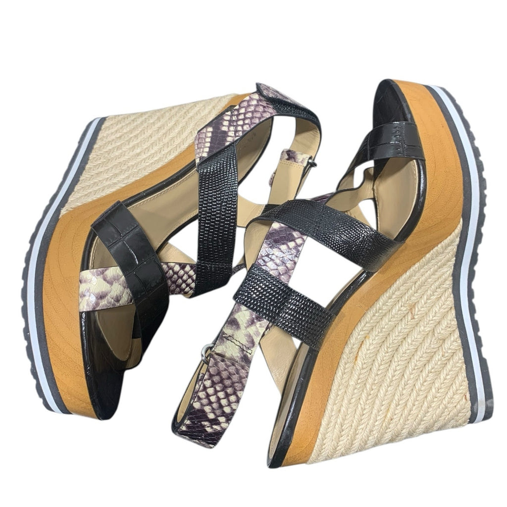 Michael Michael Kors Snakeskin Espadrill Wedges SZ 9