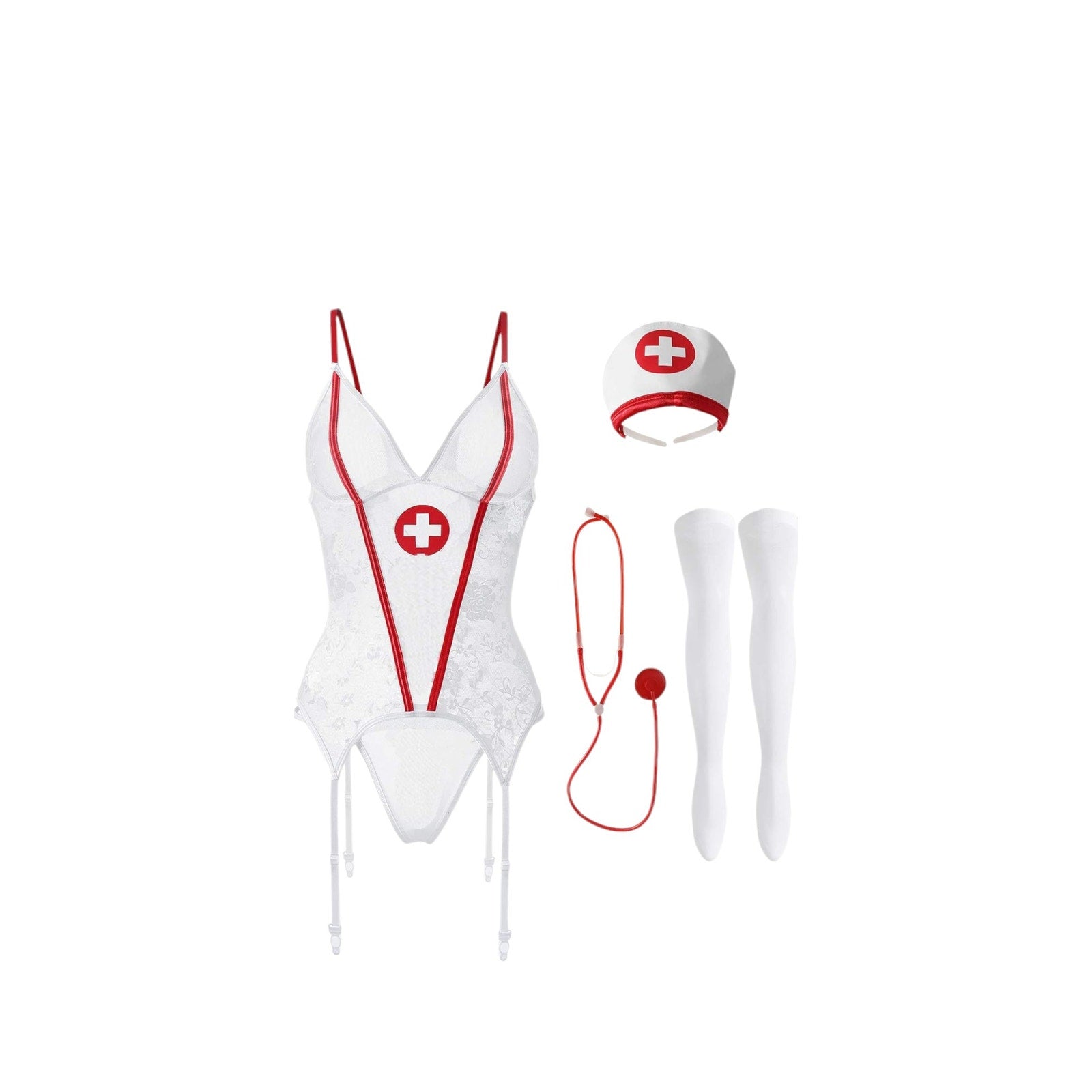 Sexy Nurse Costume SIZE SMALL White and Red Nurse Role play