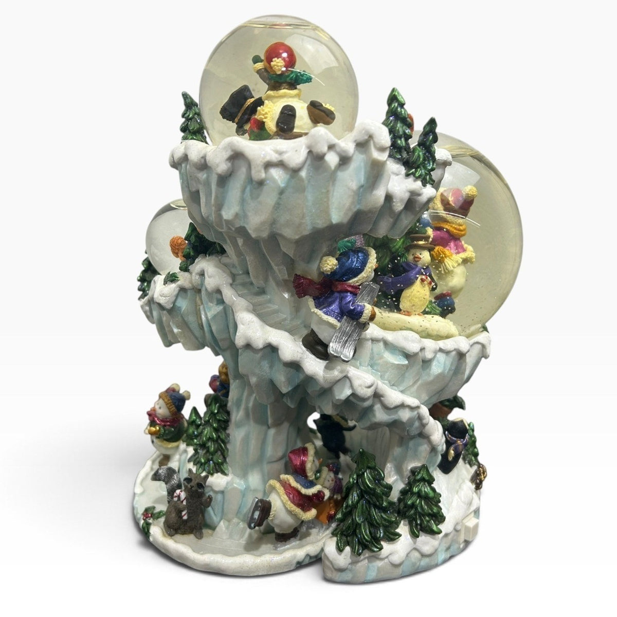 Kirkland Signature Christmas Musical 3 Snow Globe Snowman Winter Cave 11x8x6