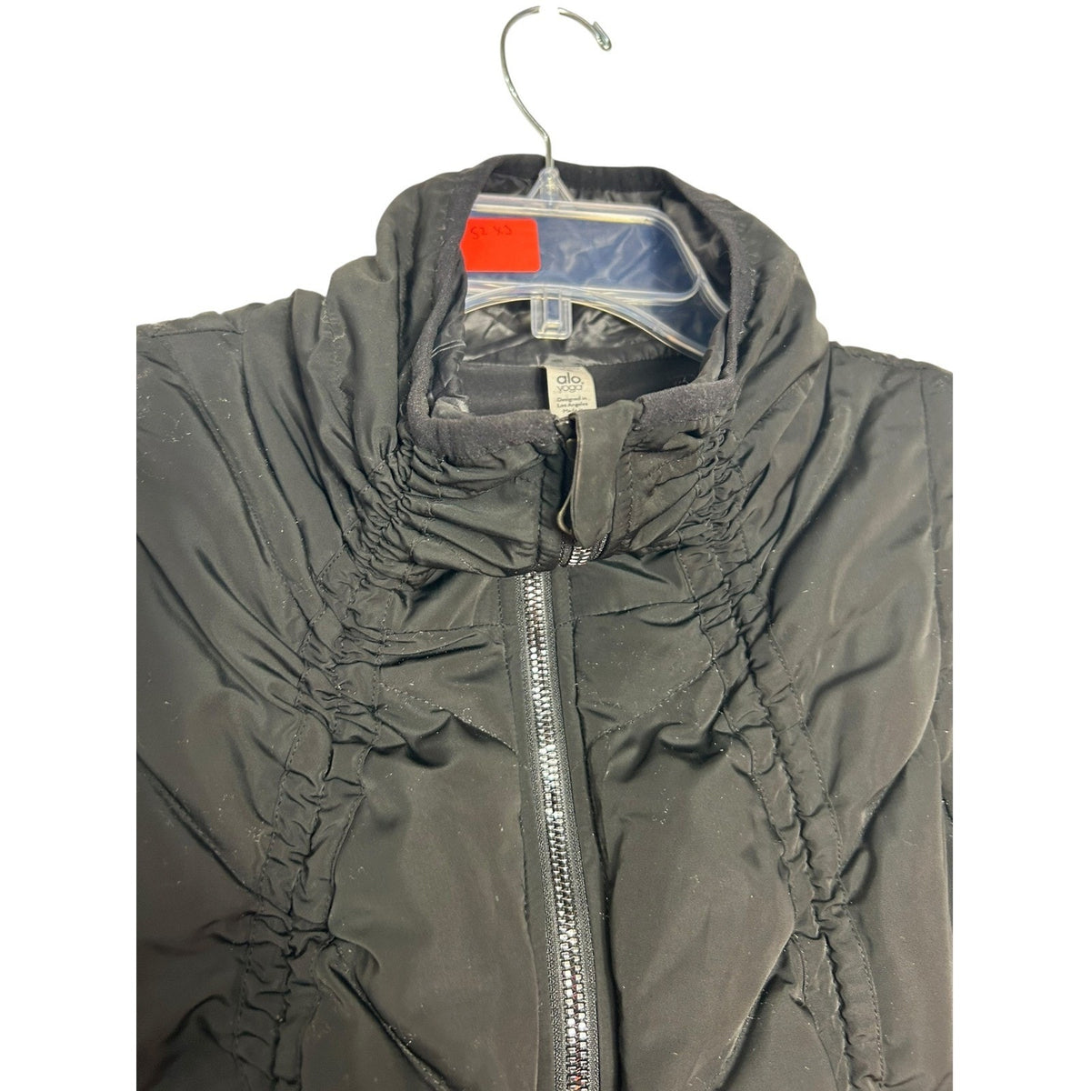 Alo Yoga Cool Breaker Hybrid Puffer Jacket Black Full Zip Thumbhole XS winter