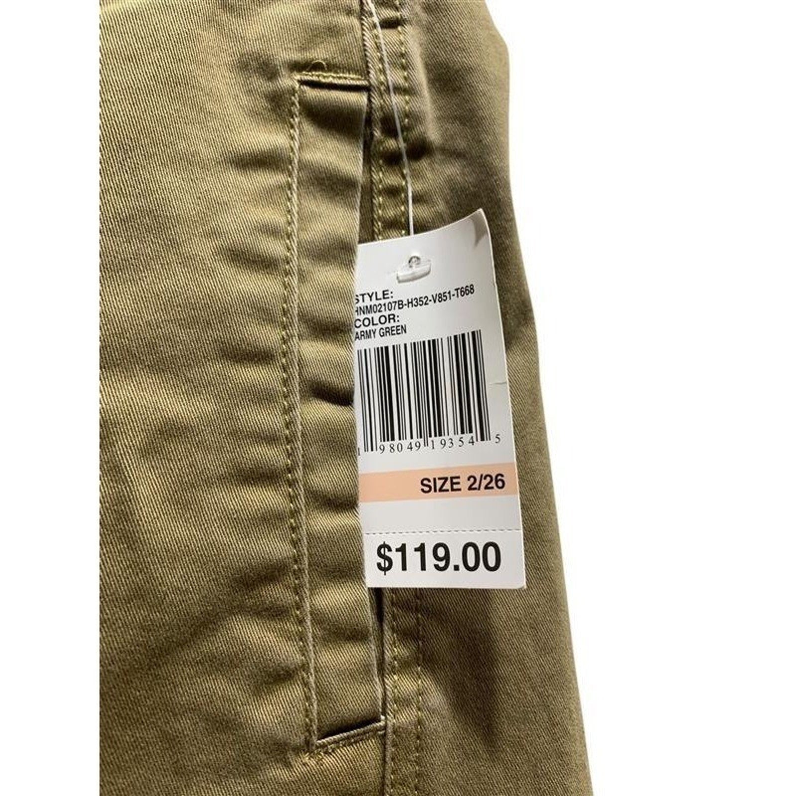 Habitual High Rise Wide Leg Army Green Pants HNM02107B Womens Size 2/26 NEW