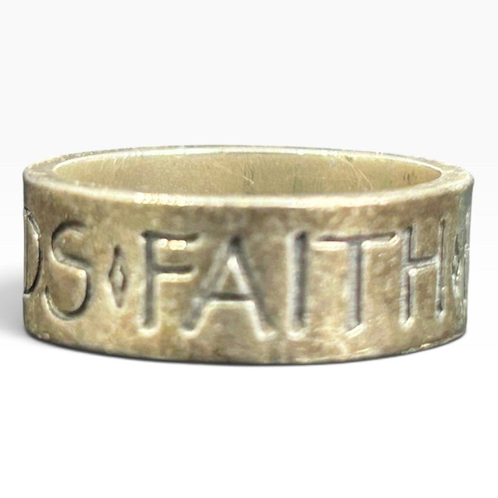 Retired James Avery Friends Family Faith 925 Silver Band Ring Size 6 Weight 6.3g