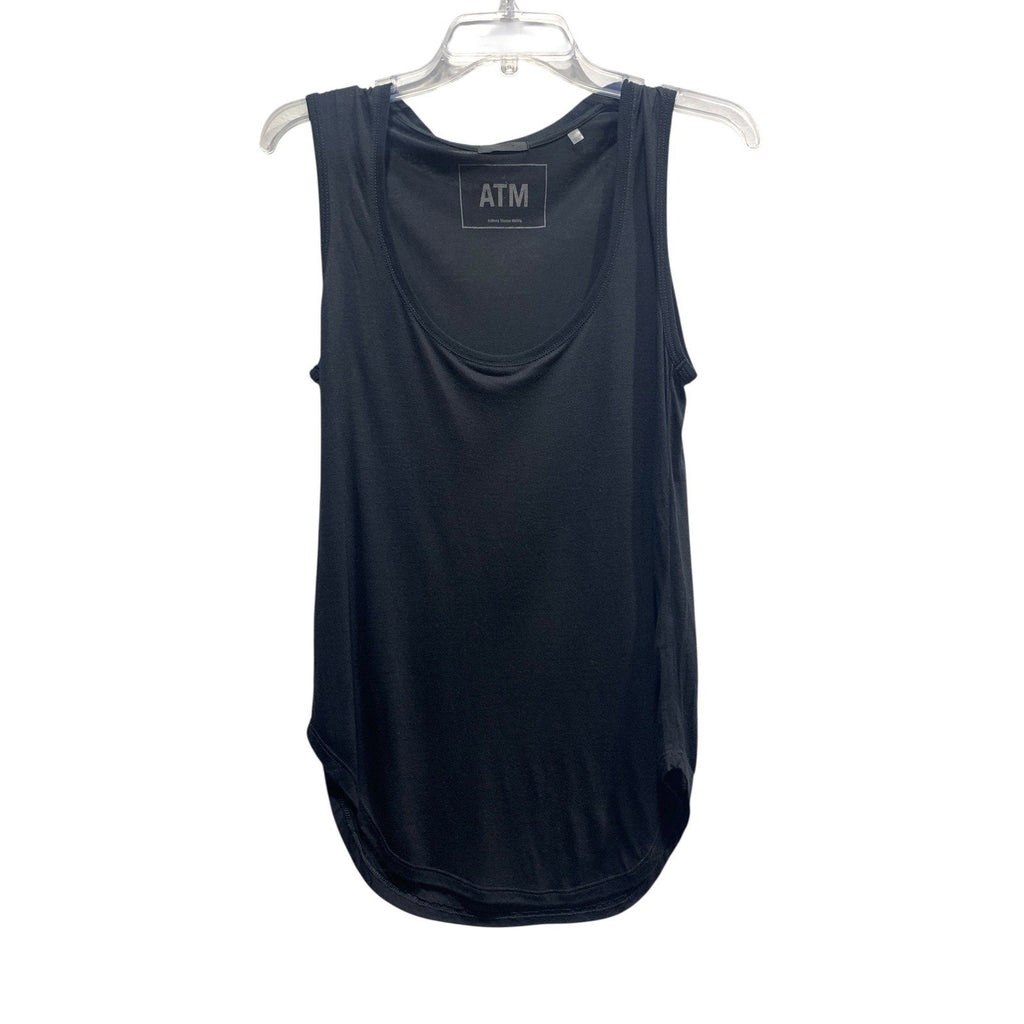 ATM Anthony Thomas Melillo Black 100% Modal Scoop Neck Tank Top Womens Size M