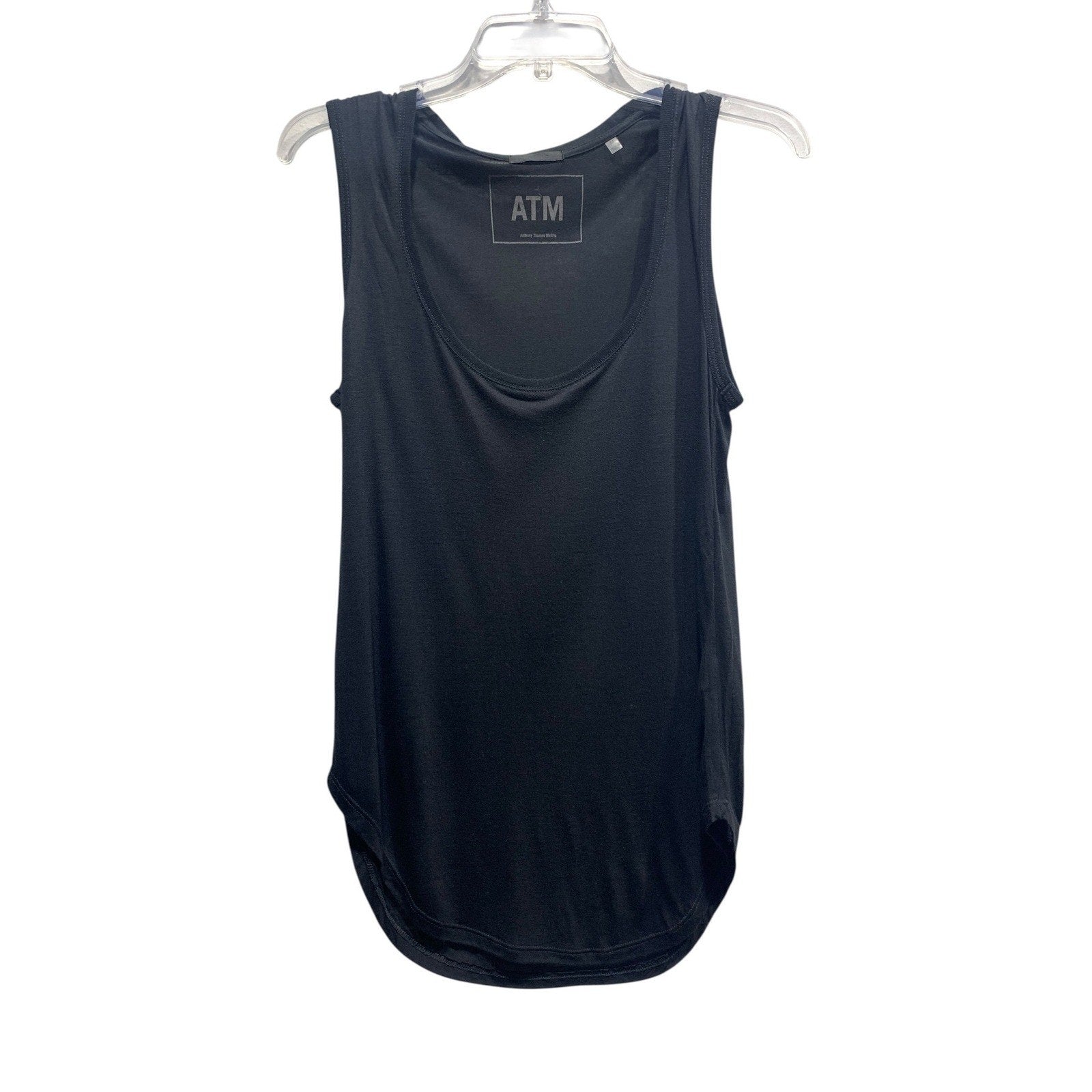 ATM Anthony Thomas Melillo Black 100% Modal Scoop Neck Tank Top Womens Size M