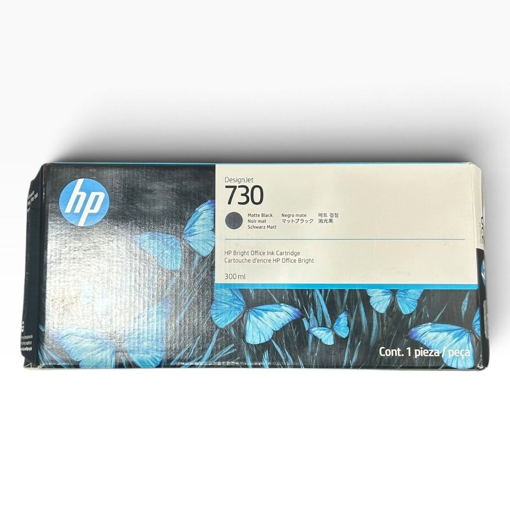 Sealed HP 730 Matte Black DesignJet Ink 300ml P2V71A T1600 T1700 T2600 Jan 2028