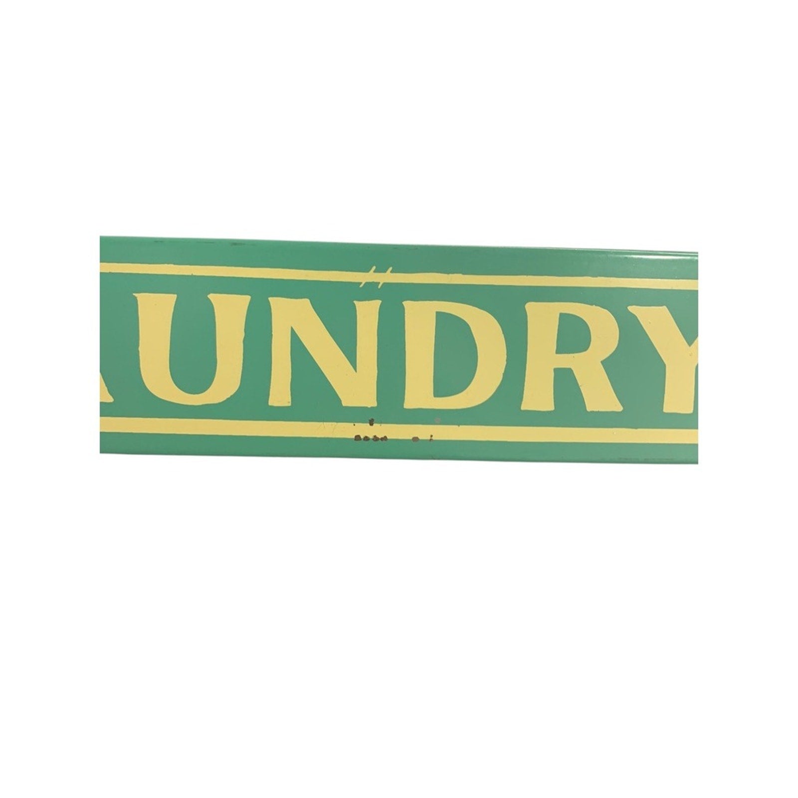 Vintage Laundry 15 Cents Metal Sign Green Gold Retro Home Decor Wall Art