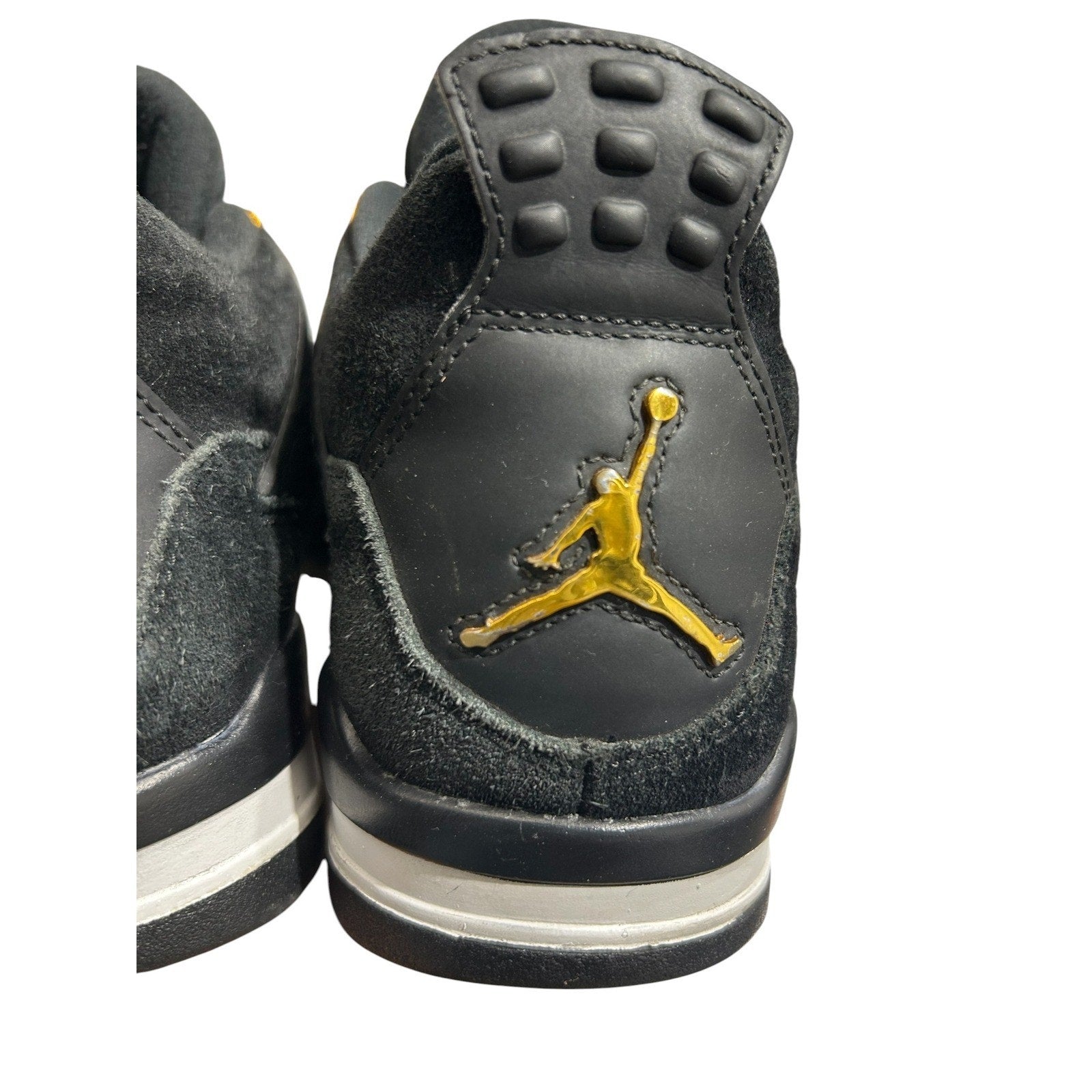 Air Jordan 4 Retro Royalty Black Metallic Gold 308497-032 Mens Size 9.5 grunge